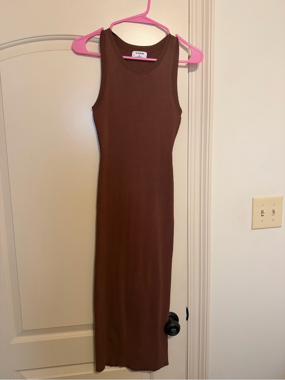 Workshop Republic Clothing Brown Ribbed Maxi Tank Dress